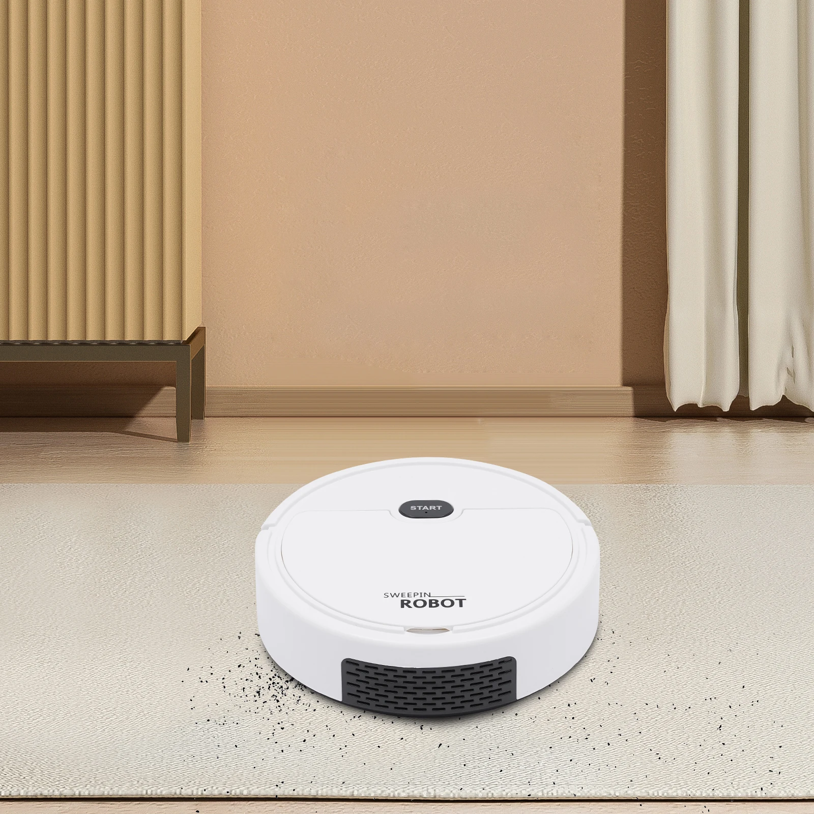 Robot de balayage entièrement automatique, vadrouille d'aspiration et de balayage pour personnes paresseuses, Machine de balayage intelligente 3 en 1, course à 30 minutes