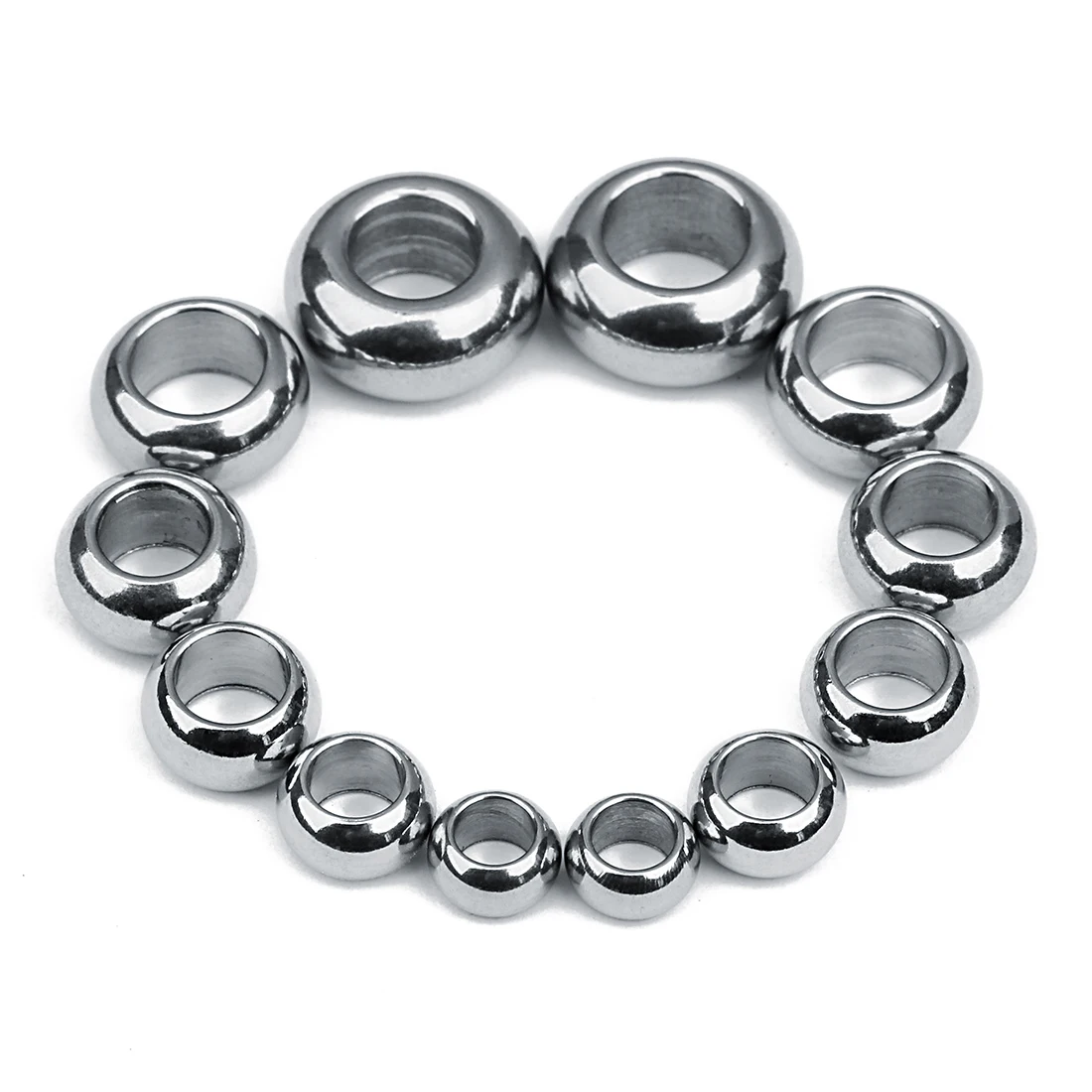 10-50pcs/lot Multi-style Stainless Steel Beads Square Round Big Hole Loose Spacer Bead for Jewelry Making Diy Bracelet Necklace