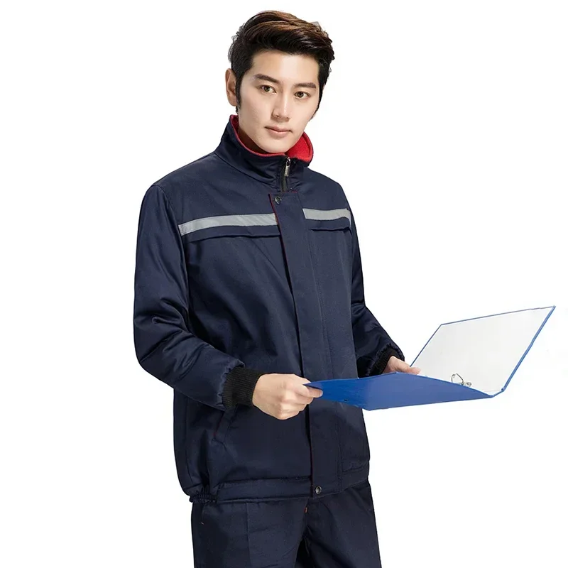 ฤดูหนาว WARM หนาแจ็คเก็ตเสื้อผ้าทํางานกลางแจ้ง Coat Workshop โรงงานซ่อมรถยนต์ผ้าฝ้ายเบาะทนทาน Porter Tops