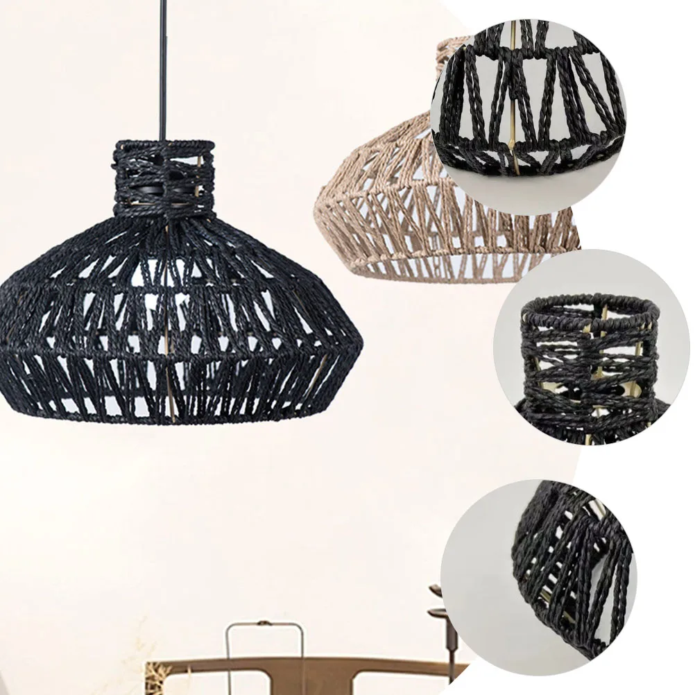 

Современный уникальный подвесной светильник с абажуром ручной работы из бумажной веревки и металлический дизайн для ресторана, чайного домика, отеля, декор для гостиной, тканый