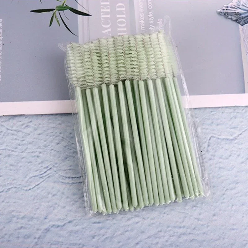 50 pçs pincéis de cílios pincéis de maquiagem descartáveis rímel varinhas aplicador spoolers cílios cosméticos escova lash extensão ferramenta