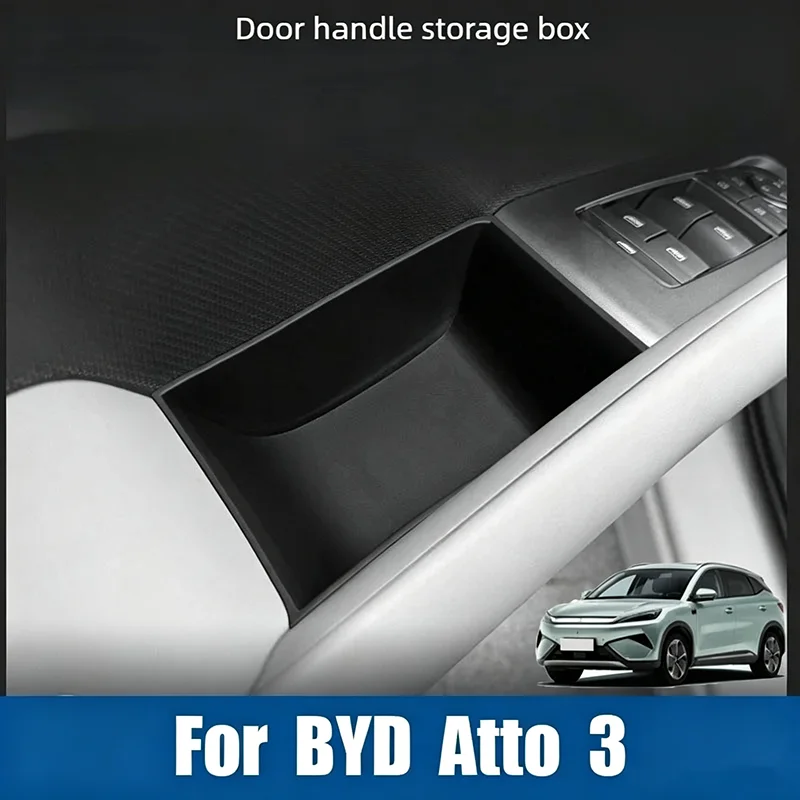 For BYD Atto 3 2026 Car Door Side Insert Storage Box Small Item Holder Anti-Scratch Door Pocket Tray Interior Items Accessories
