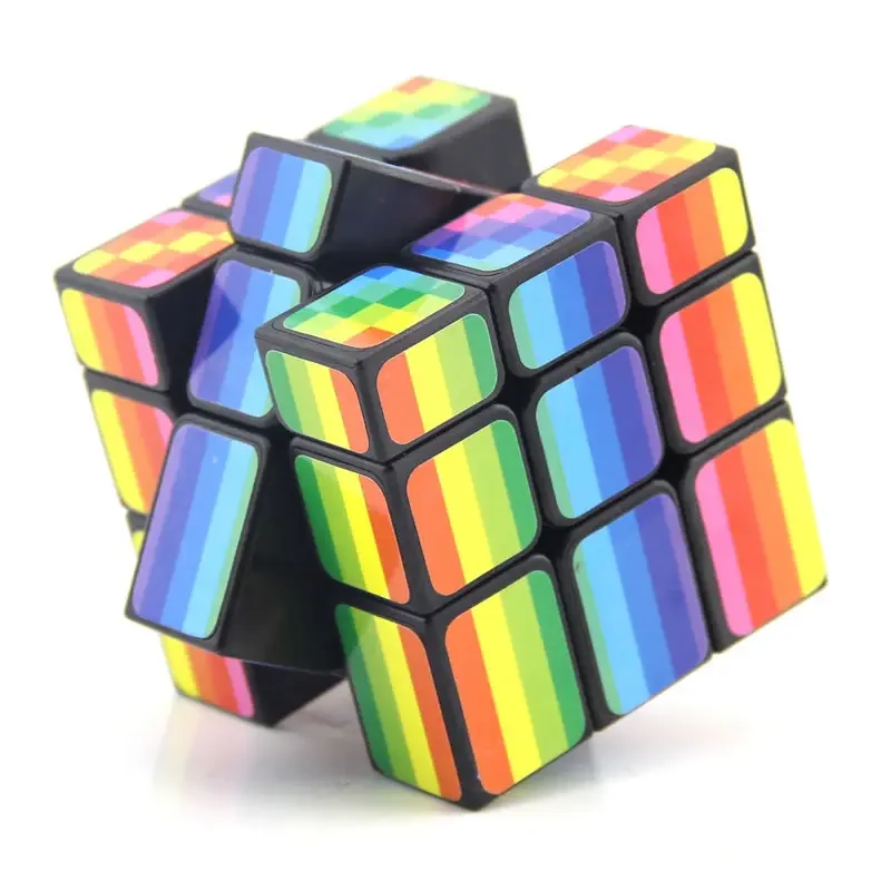 FanXin Regenboog Kleur Spiegel 3x3x3 Magische Kubus 3x3 Professionele Snelheid Puzzel Twisty Brain educatief Speelgoed Kids Gift