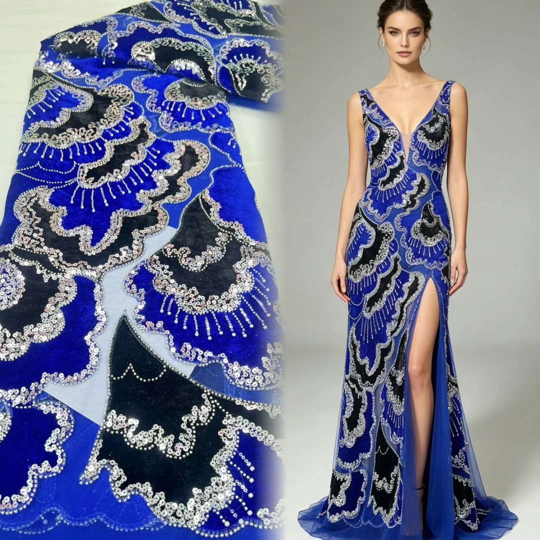 5 metri di tessuto ricamato in - Velvet Fabric Embroidery recensione e prezzo