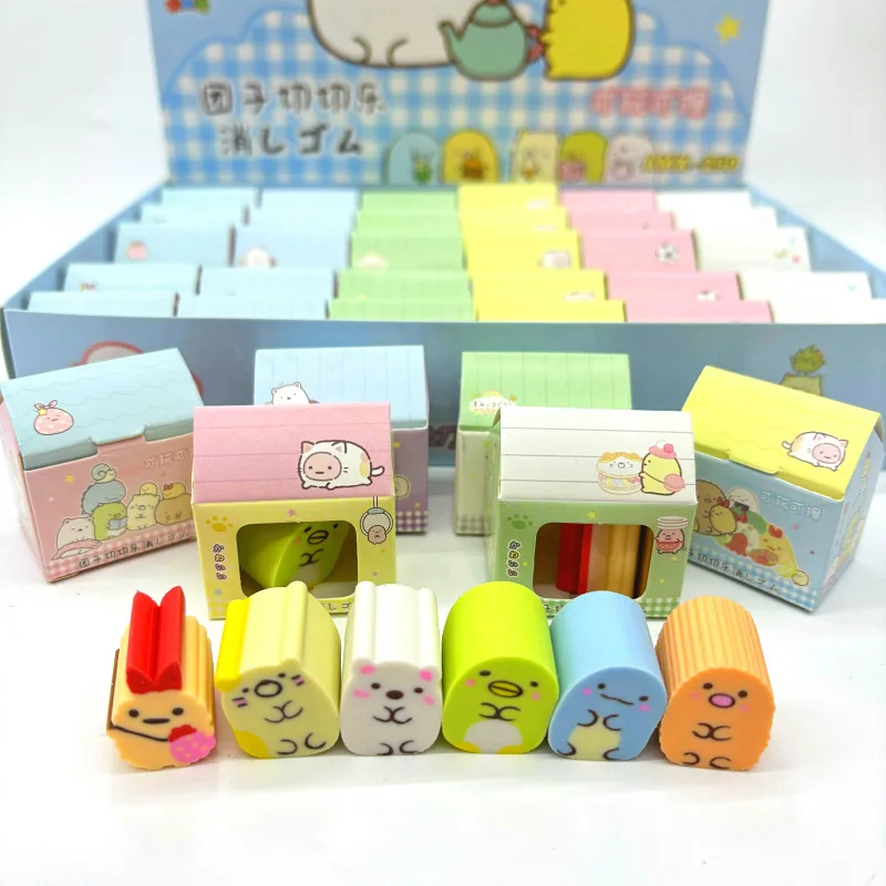 36 pcs/lot Creative Sumikko Gurashi Pencil Eraser Cute Writing Drawing Rubber Pencil Erasers Stationery Gifts School Supplies