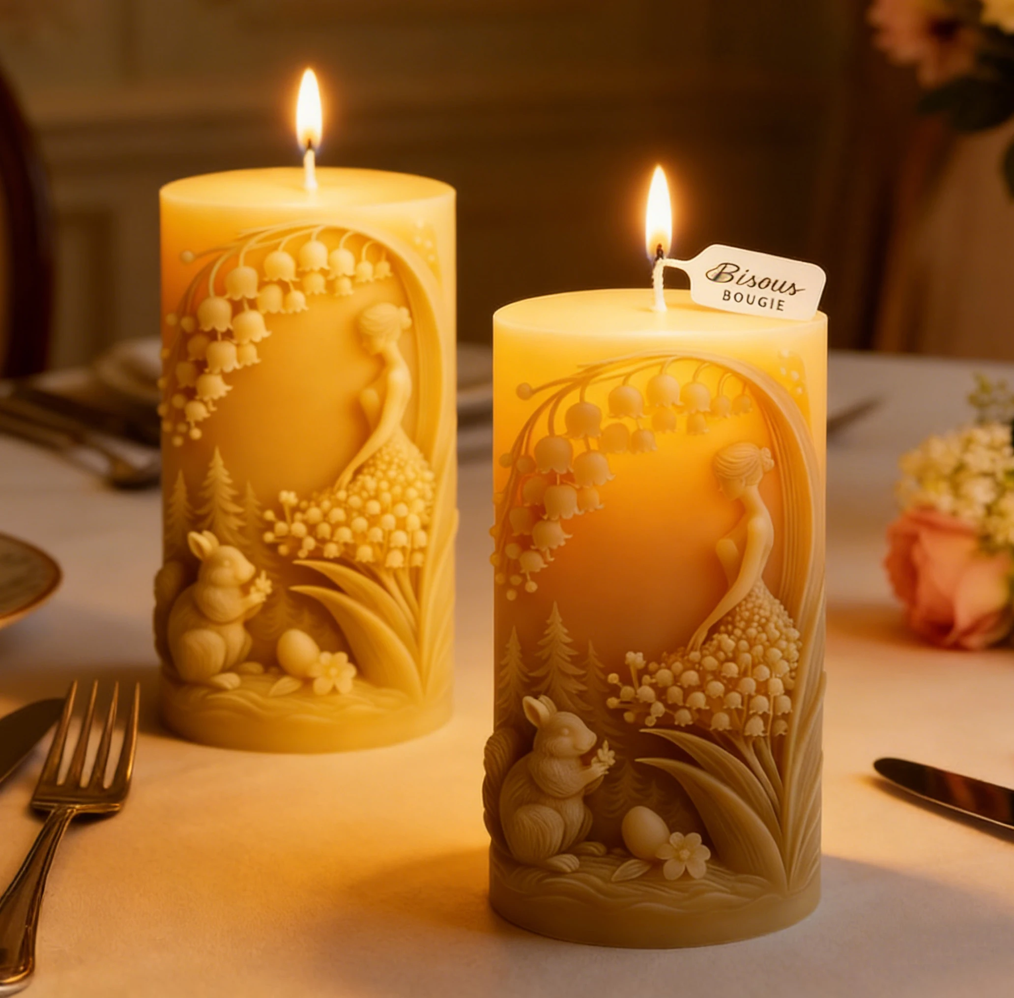 

3D Floral Maiden Column Candle Silicone Mold DIY for Easter Plaster Resin Soap Craft Home Decor Gift