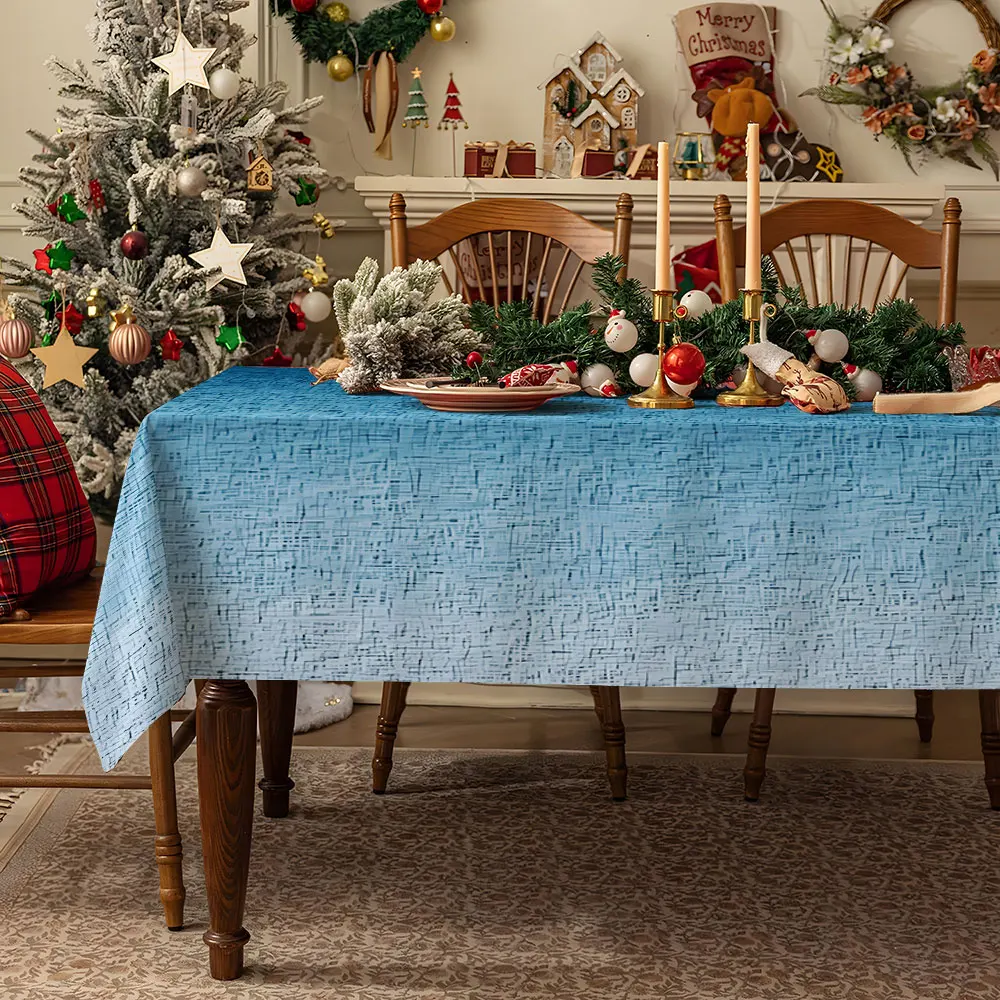 Indigo Foliage Waterproof table cloth, splash-proof tablecloth, for party, Halloween, Christmas, dining, camping