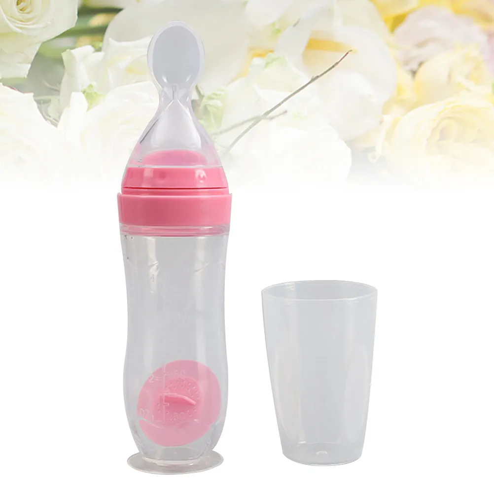 120Ml Baby Food Feeder Silicone Squeezing Bottle for Purees Cereal Rice Paste Clean Effortless Single-Hand Use Top-Safe Material