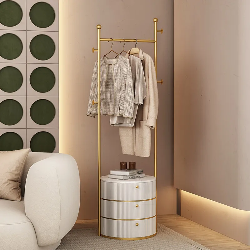 

Creative home bedside table hanger integrated simple modern bedside table light luxury hanger floor bedroom coat rack