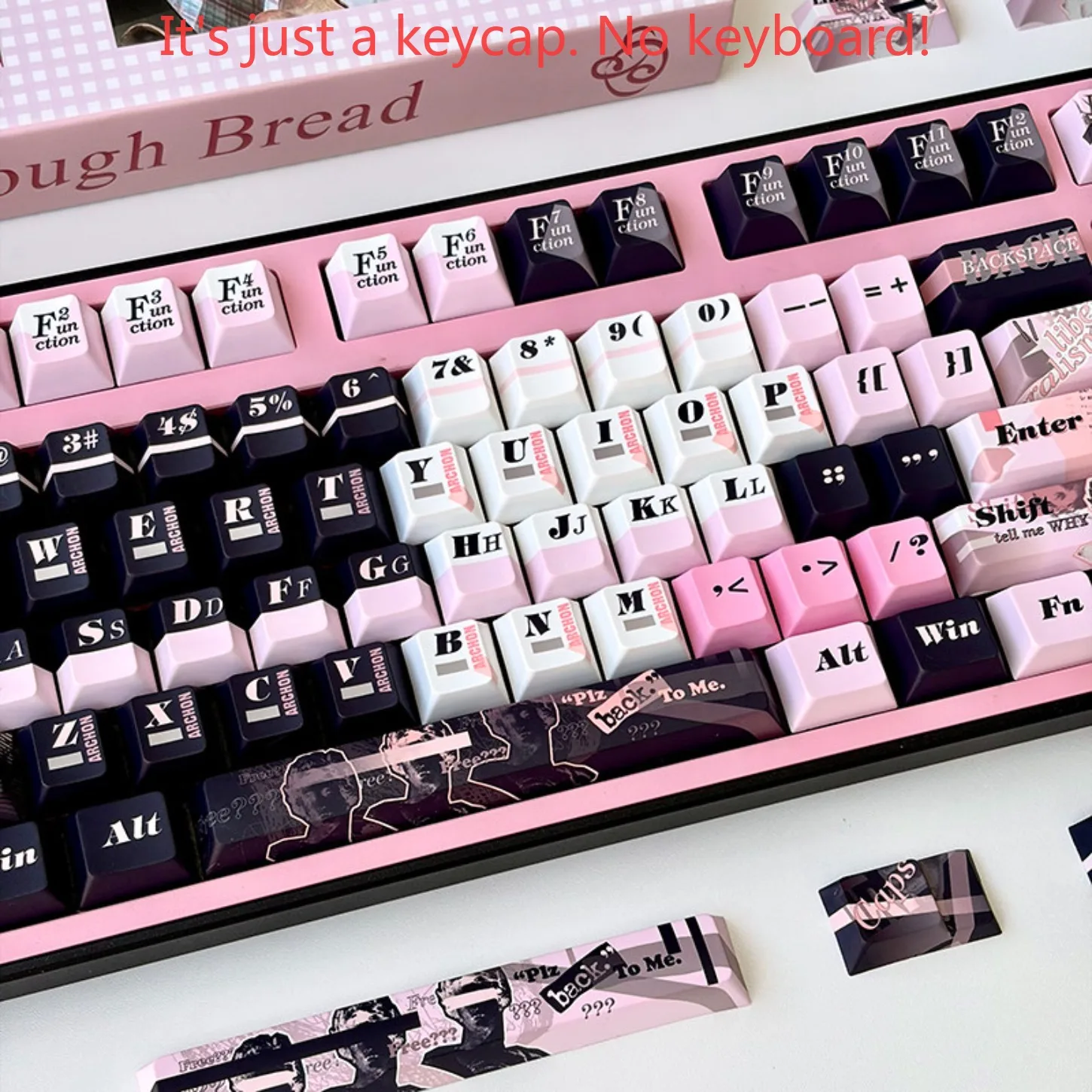 132 Keys Cherry Profile Freedom Theme PBT Keycaps for Girls Personality 60-108 Keys Mechanical Keyboard