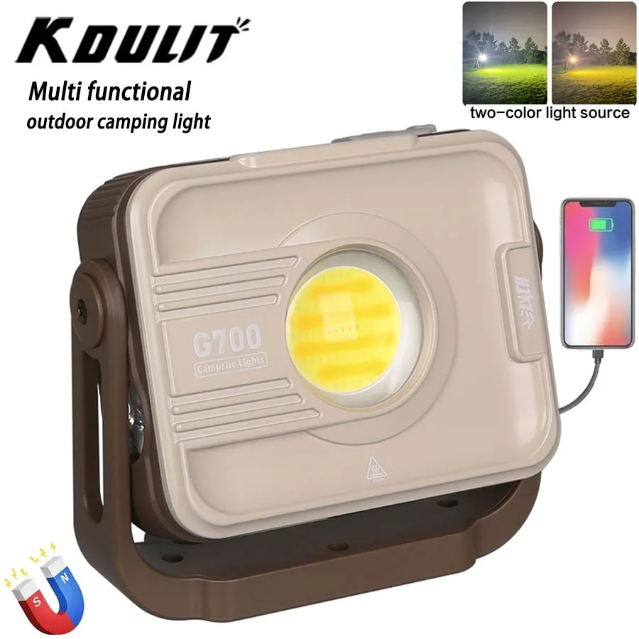 Powerful LED Camping Lamp 6000mAh USB Rechargeable Handheld Work Light Infinite Dimming Outdoor Portable Camping Tent Lantern