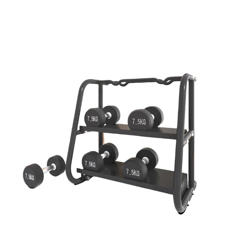 

New Commercial Fitness Equipment Dumbbell Storage Rack Multifunctional Double-Layer Dumbbell Kettlebell Rack