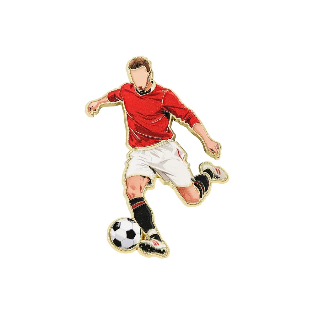 Football Star Enamel Pins 4Pcs Set Soccer Player Brooches Lapel Badges For Backpack Fans Jewelry Gift view 2