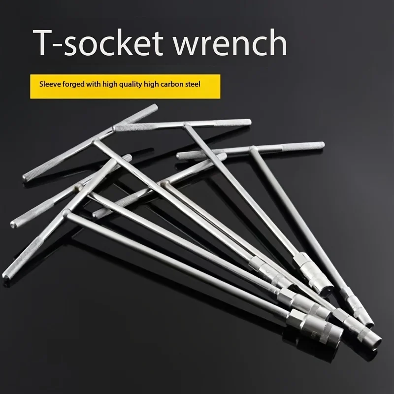 T-Handle Hex Socket Wrench, CR-V Steel Anti-Slip Tool for Car, Motorcycle, Home & Industrial Repairs