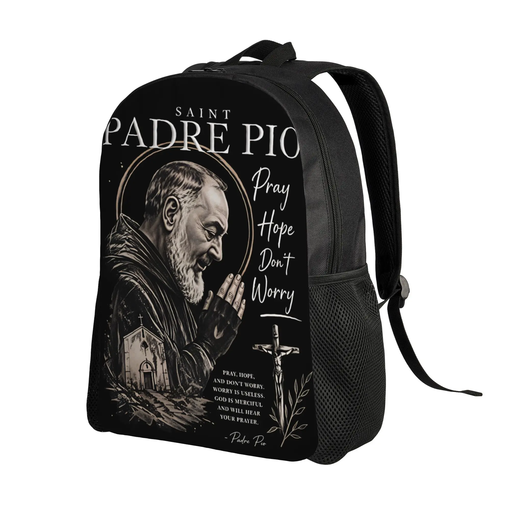 Padre Pio Of Pietrelcina Backpack Men  Soft Backpacks Polyester Cool School Bags Workout Designer Rucksack