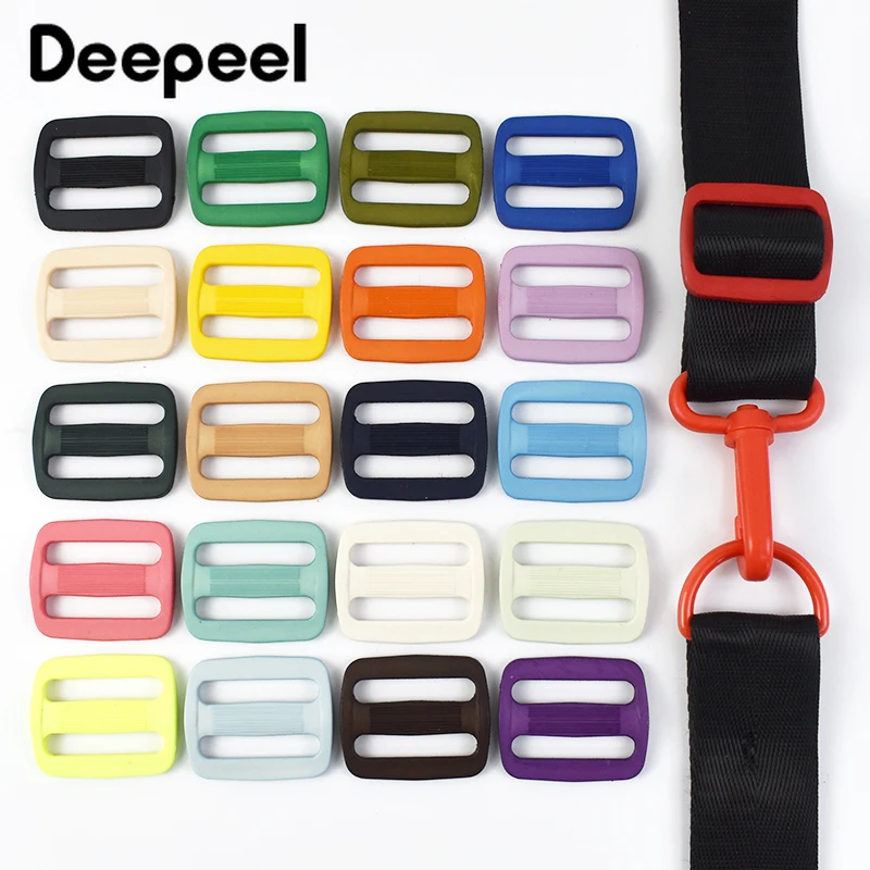 50Pcs Deepeel 16/20/25/31mm Colorful Plastic Tri-Glide Slider Buckles Adjustable Ring Buckle Webbing Bag Straps Sewing Accessory