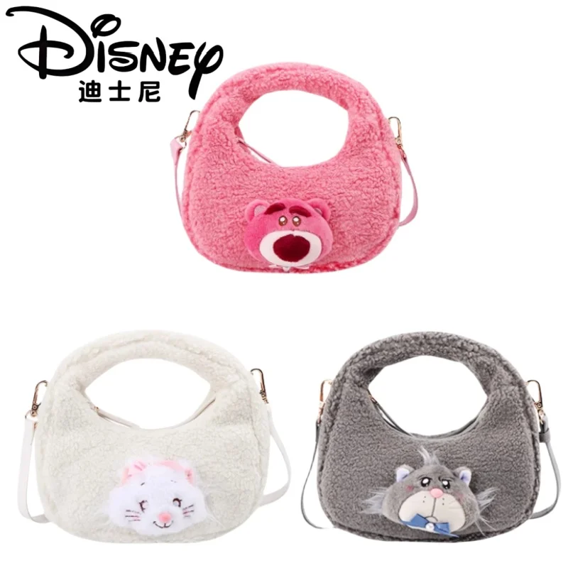 

Новая плюшевая сумка через плечо Disney на молнии с героями мультфильмов, большая вместительная портативная сумка для хранения на открытом воздухе, праздничные подарки для девочек