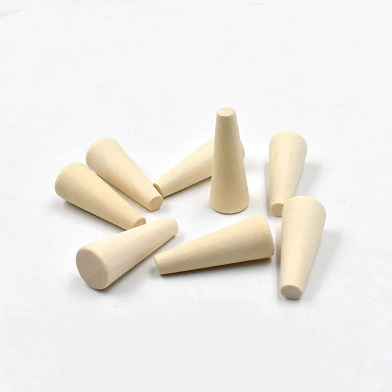 

20Pcs Natural Wood Cone Ring Holder Jewelry Display Organizer Stand for Rings DIY Holder Home Decor Store Props