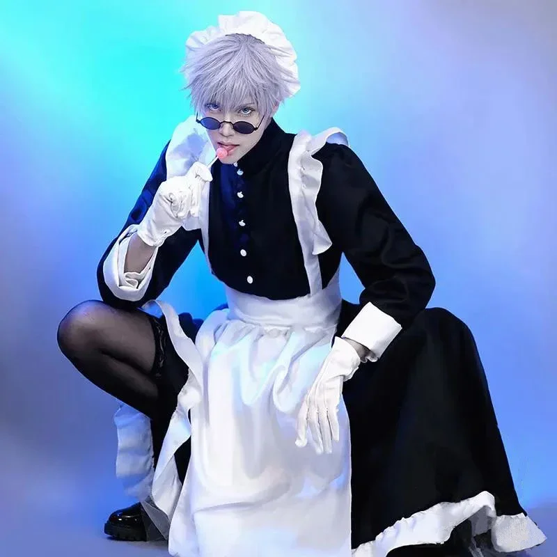 Vrouwen Meid Outfit Lange Jurk Schort Lolita Jurken Mannen Kleding Unisex Cafe Kostuum Cosplay Anime Kostuums Jujutsu Kaisen