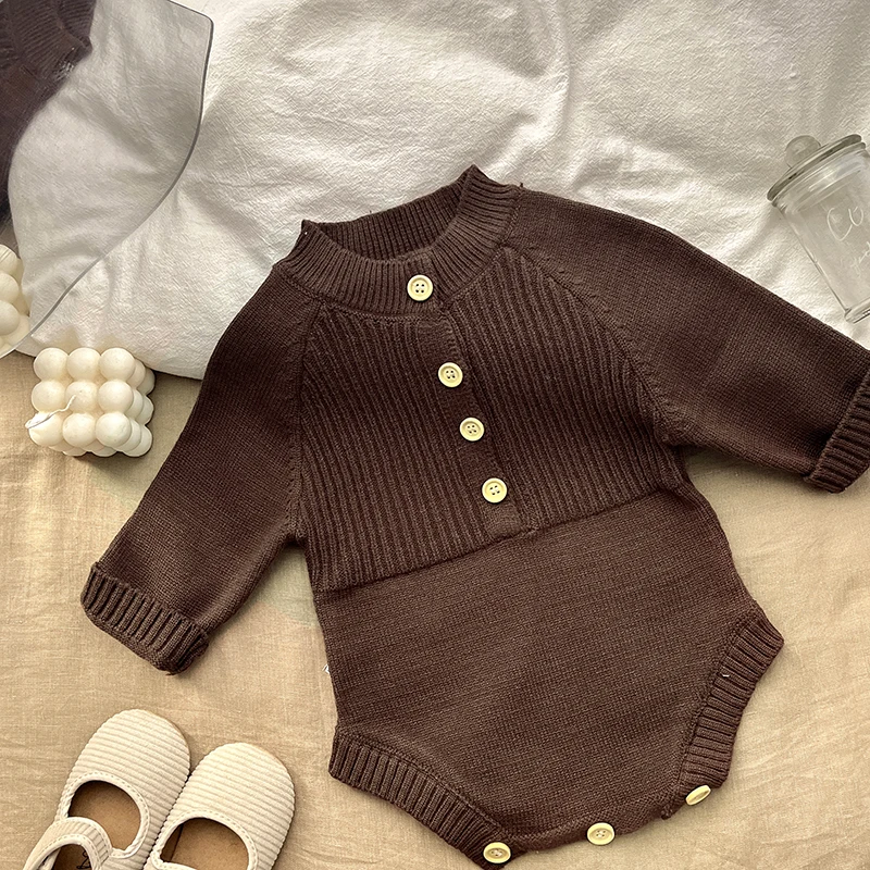 Spring And Autumn Clothing New Baby Girl Knitted Fanny Clothes Children Fashion Out Foreign Style Baby Baby Romper