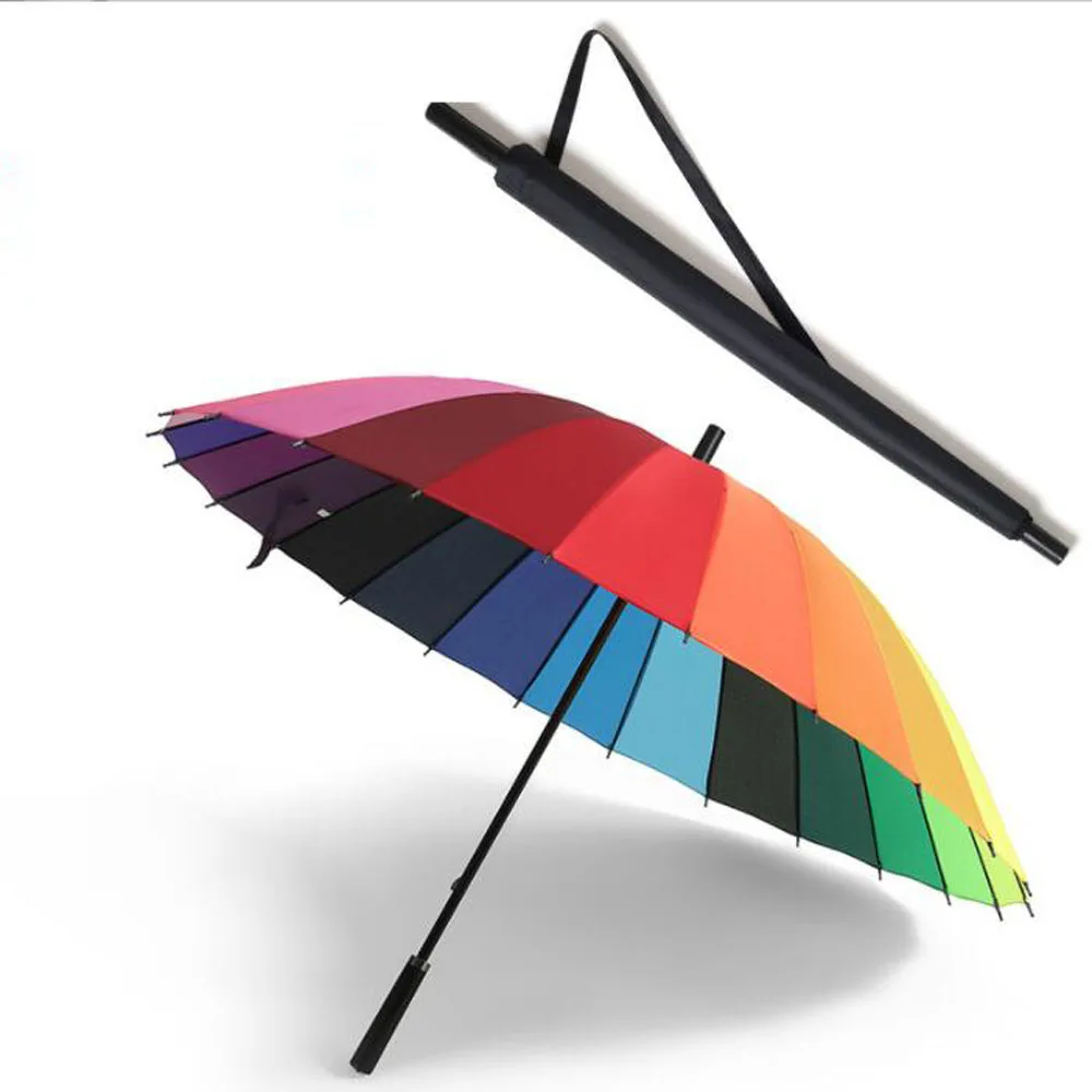 High Quality 24K Strong Windproof Glassfiber Parasol Long Handle Business Umbrella Outdoor Activities Golf Umbrella