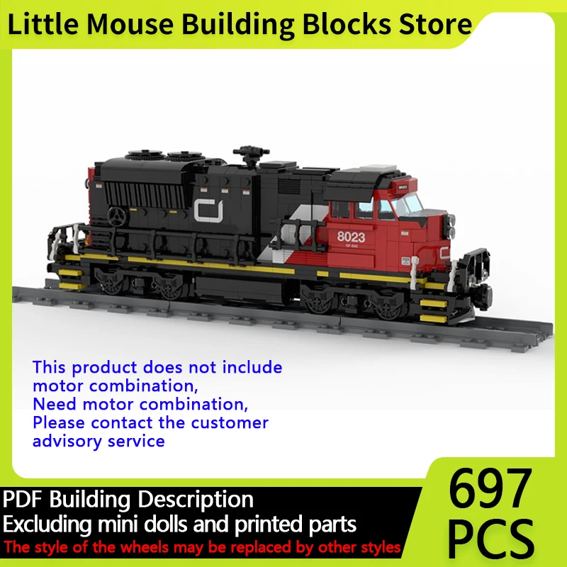 

City Car Model MOC Building Bricks SD70M-2 CN Cargo Train Modular Technology Gifts Holiday Assemble Children Toys Suit