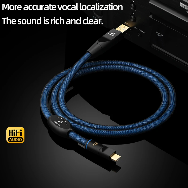 ATAUDIO HiFi Kabel Audio USB Typ C do B Hi-End OCC Posrebrzany Kabel Audio USB C-C A-C A-B do DAC i Wzmacniacza — zdjęcie produktu 5