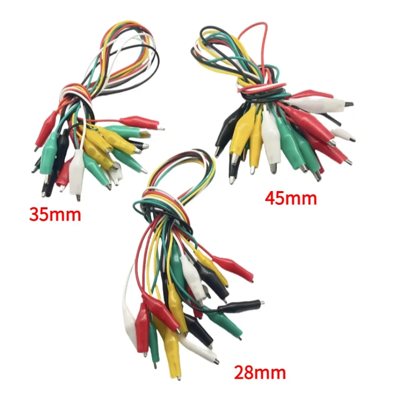 10PCS color belt wire alligator clip electronic DIY sheath electric clip double-headed test clip power supply test lead cable