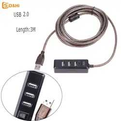 3M 4Ports USB 2.0 HUB Extension Cable Male To Female Active Repeater Wireless Network Card Extension Cord USB Adapter