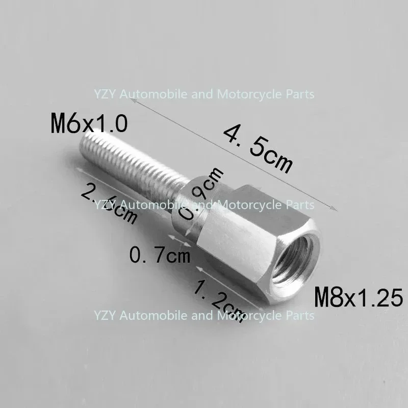 1/2pc Scooter Motorcycle Rear Mirror Adapter M8 8mm To 6mm M6 Male Female Right Hand Thread Changing Heightening screw