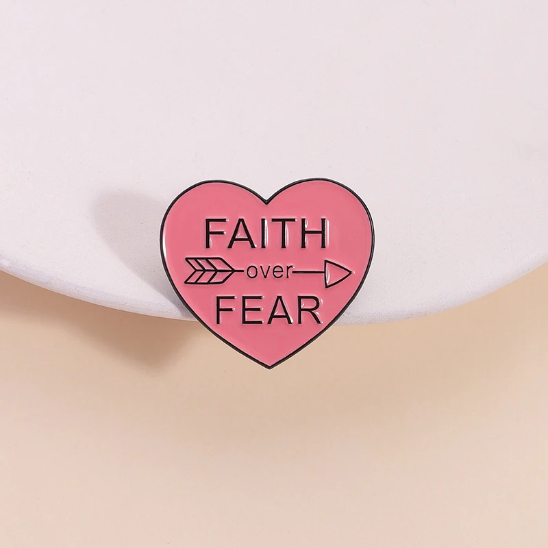 Faith Over Fear Enamel Pin Bible Verse Jesus Religious Brooch Lapel Backpack Badge Decoration Jewelry Gift For Christian