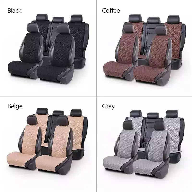 AUTOROWN 100% Natural Flax Car Seat Covers Universal Size for All Types of Seats Linen Fabric Car Seat Covers Auto Accessories