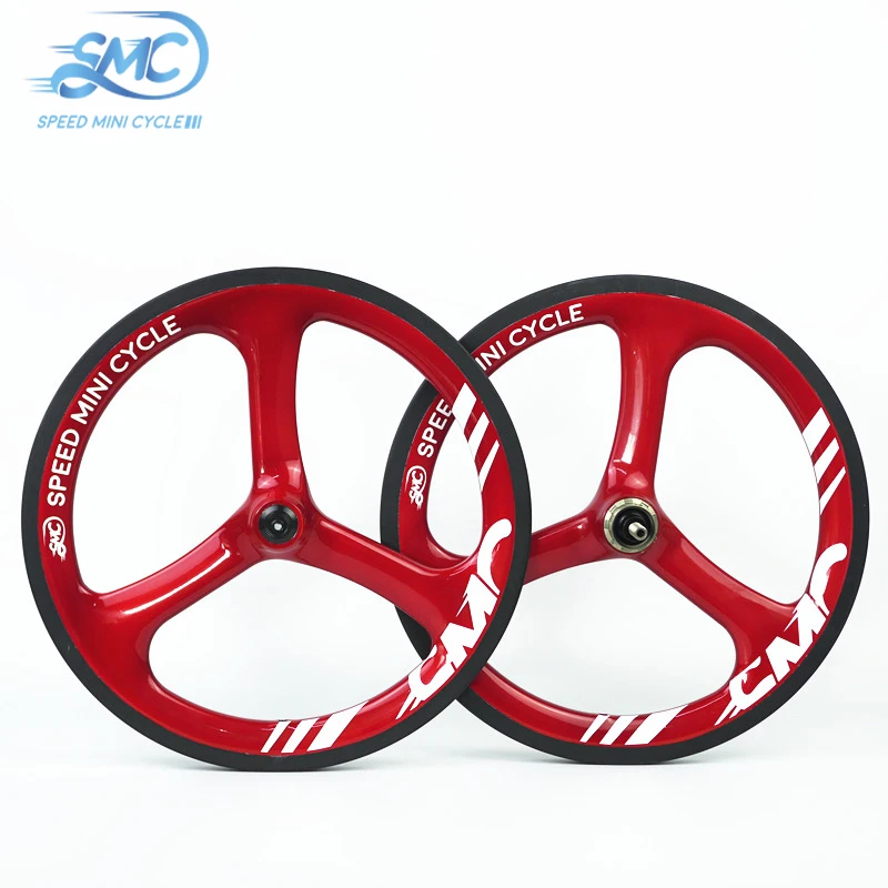 

SMC 16inch 349 Carbon Tri Spoke Bike Wheel With Ceramic 3/4/7 Speed For Folding Bicycle