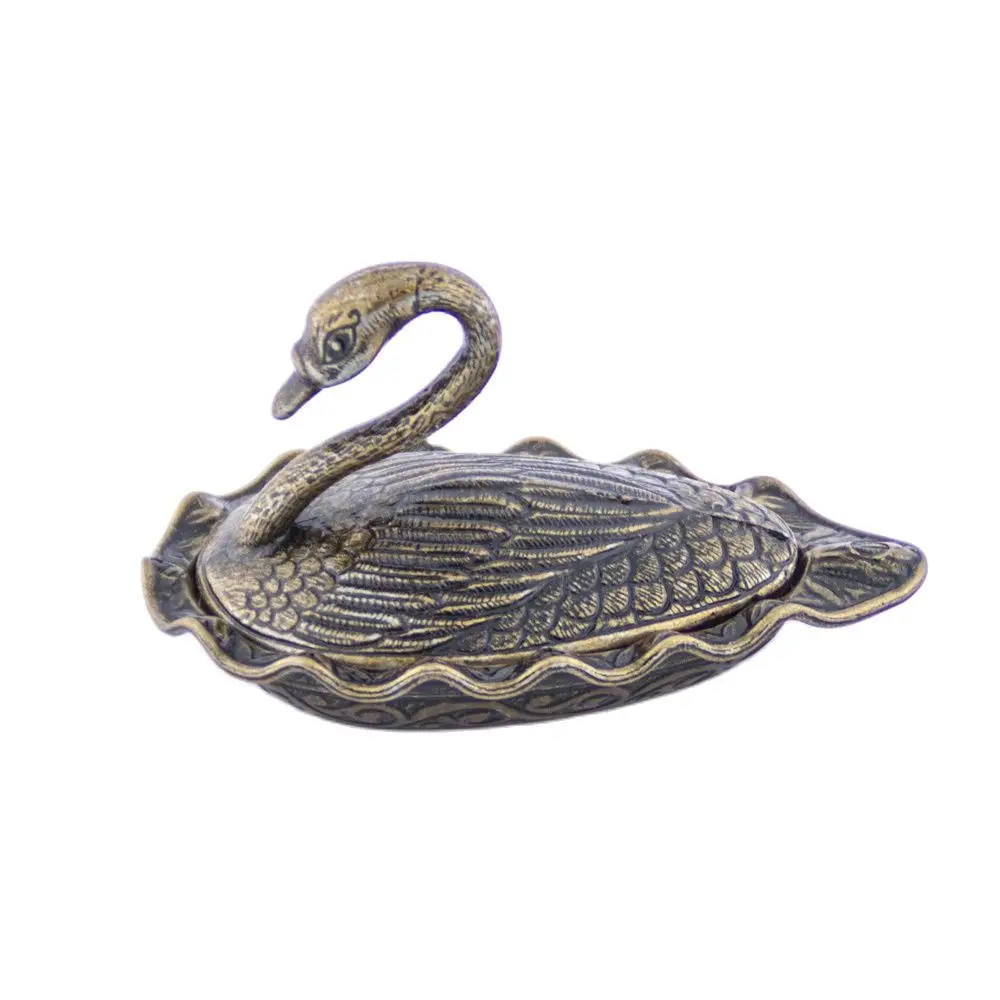 Sugar and Turkish Delight Storage Container With Swan Model in Aged Copper color