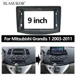 9 INCH Android Car frame Kit Fascia Panel For Mitsubishi Grandis 1 2003 2004 2005 -2011 ABS Android Big Screen Radio Audio Frame