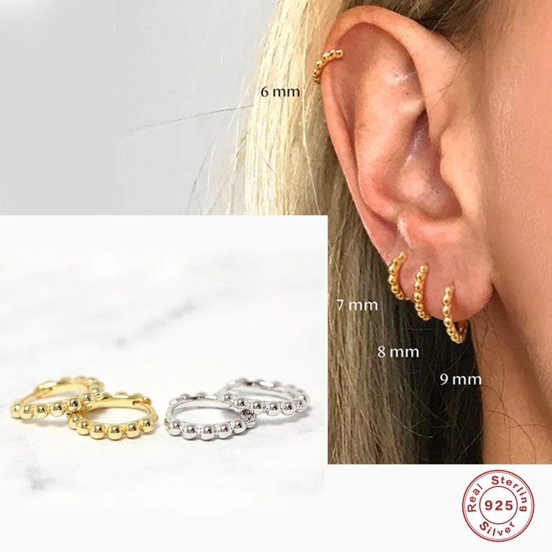 Image 3: CANNER 925 en argent Sterling Pendientes Mujer oreille os boucle Piercing boucles d'oreilles pour femmes hommes fête minimaliste cerceau boucle d'oreille Jewerl