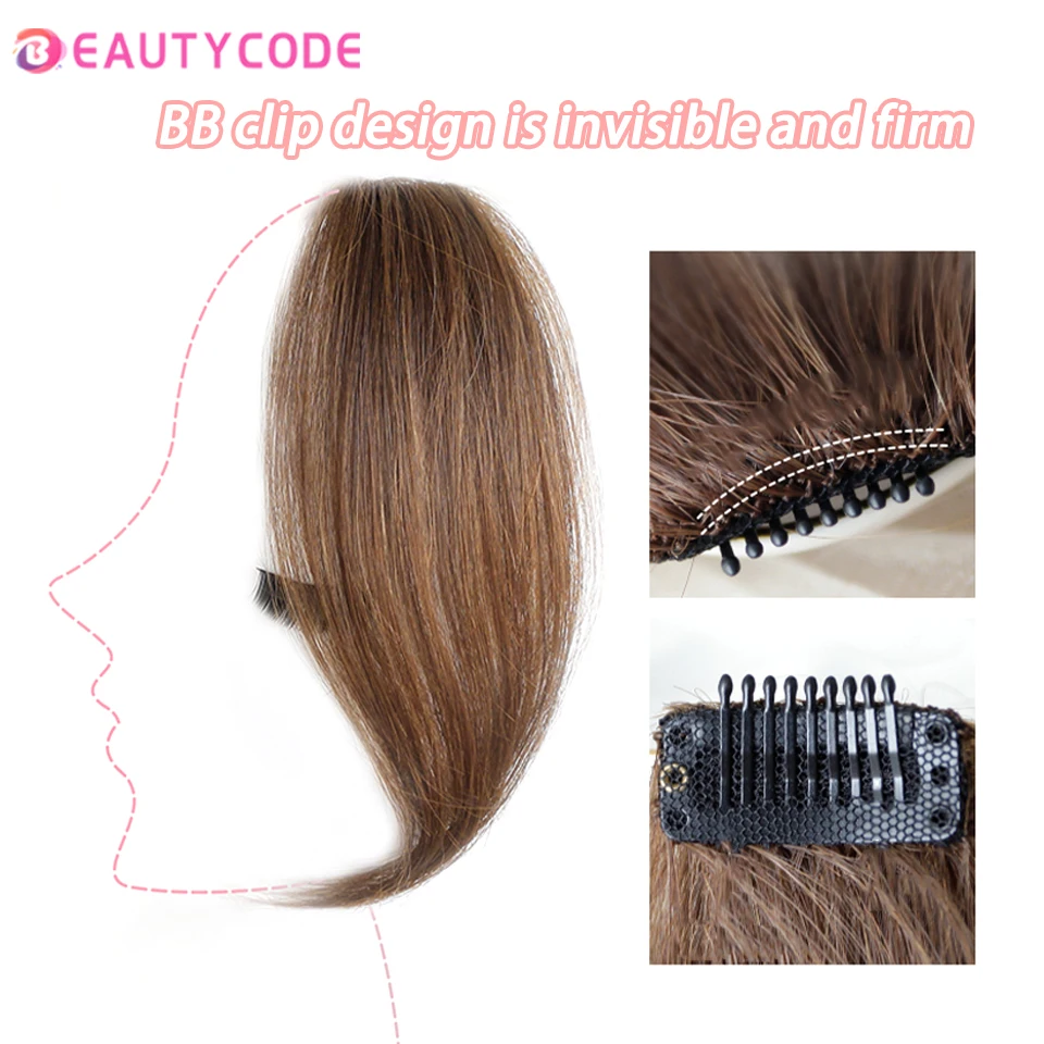 Women's Fringe Clip In Hair Bangs Hairpiece Synthesis Hair Middle Part Two Sides Bang Hair Piece Clip In Extensions