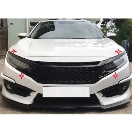 Honda Civic Fc5 2016 onwards Front Bumper Grille Si Louver Piano Black Black New Honda Civic Fc 5 Case Front Grill Badges Letter