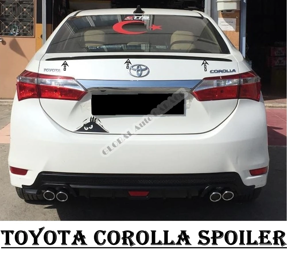 For TOYOTA COROLLA SEDAN  Spoiler 2002-2021 Auto Accessory Universal Spoilers Car Antenna For Car Styling Sill Diffüser