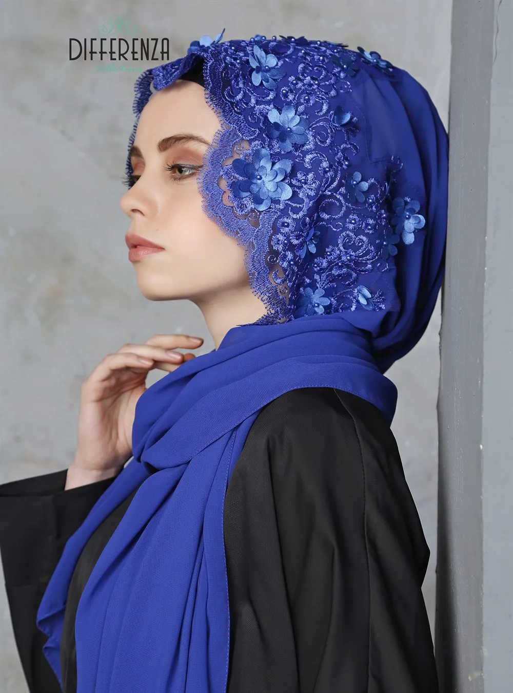 Hijab Turban Lace Haute  Couture Hand Made Special Design Differenza Muslim Women Clothing Islamic Fashion Turkey Wedding Gift