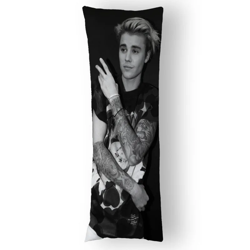 Justin Bieber Dakimakura przytulna poszewka na poduszkę DIY niestandardowa rzuć poszewka na poduszkę 7 rozmiarów 50X150cm dwie strony