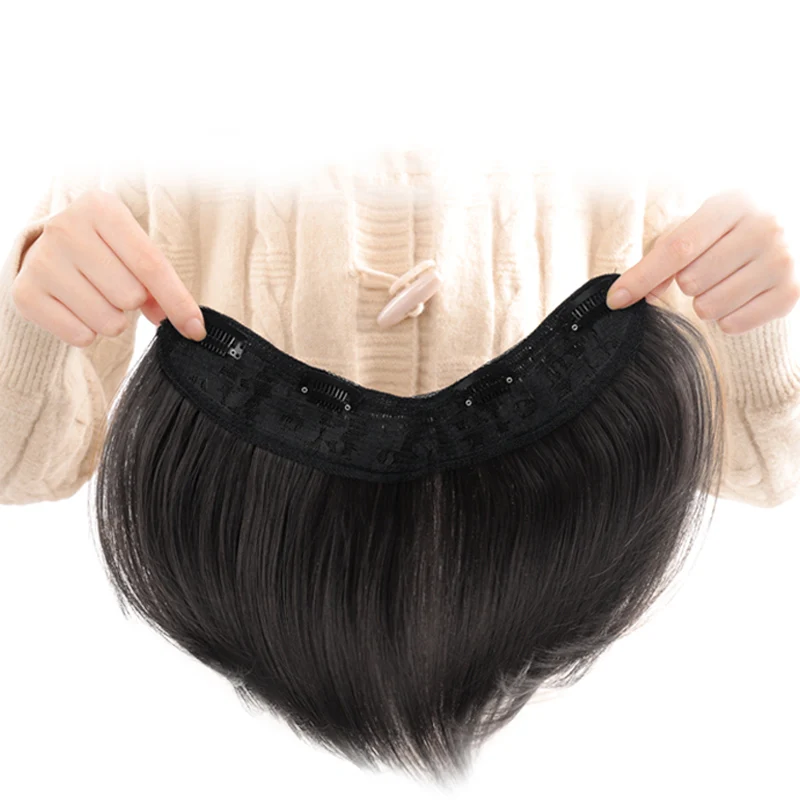 TALANG Wigs Black Natural Hair Extension Hairpin Clip In False Hair Pieces For Women Synthetic Hair Pad Heat Resistat Fiber