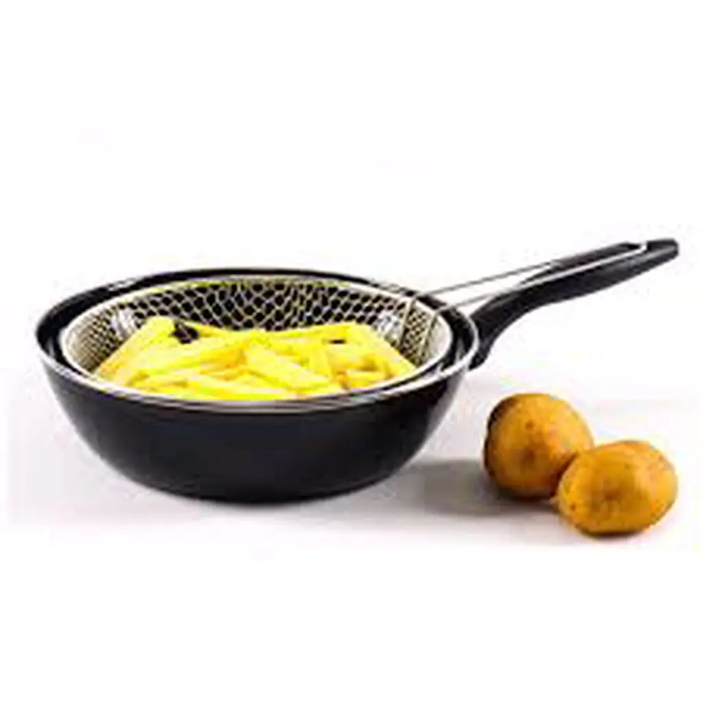 

Cem Alev Emaye Frying Pot with oil filter Deep Frying Pot Non-Stick Pan