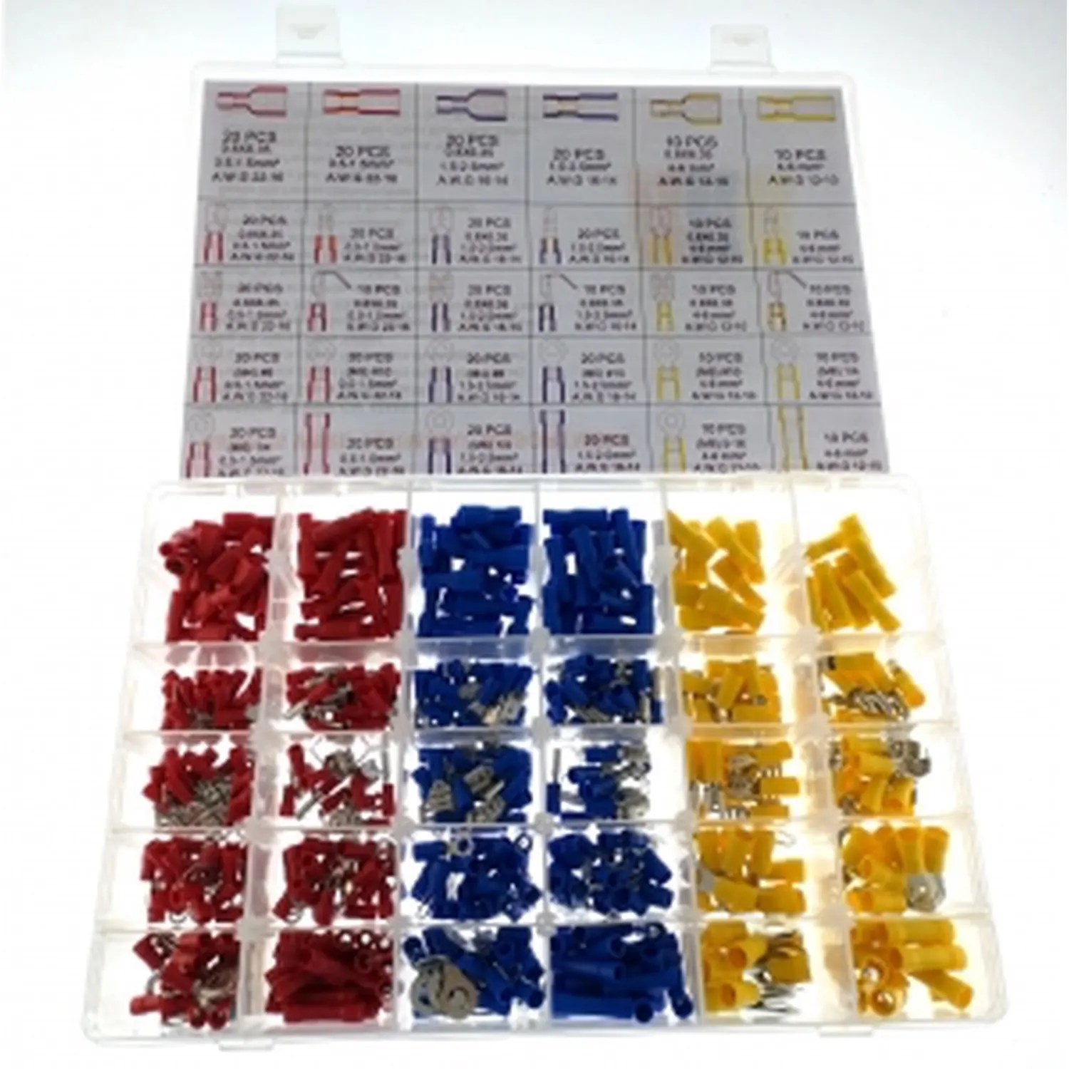 Set 480 insulated electrical terminals 30 different types