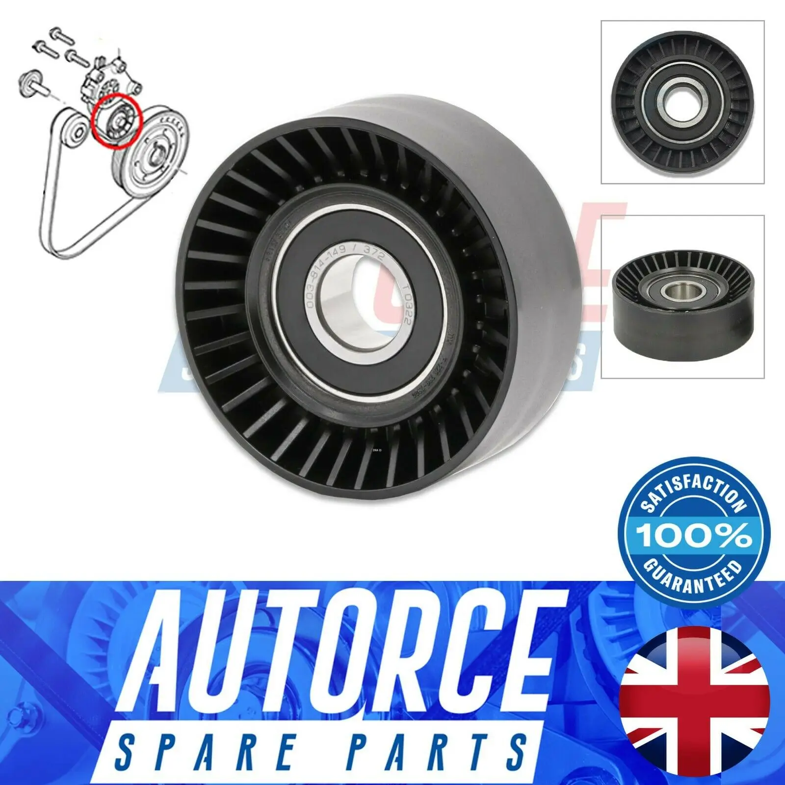 FOR FORD TRANSIT CONNECT TRANSIT COURIER FOCUS C-MAX V RIBBED BELT TENSIONER PULLEY