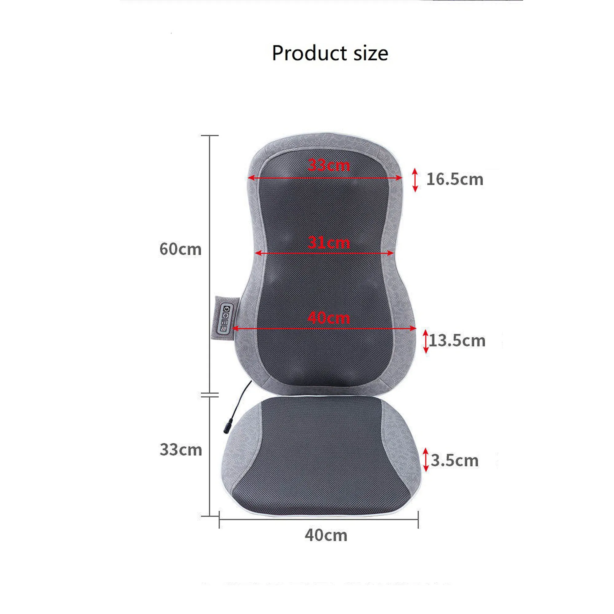 Thai Massage Cushion 3D Design Breathable PU and Net Fabric Easy Operate Gray[US-W]