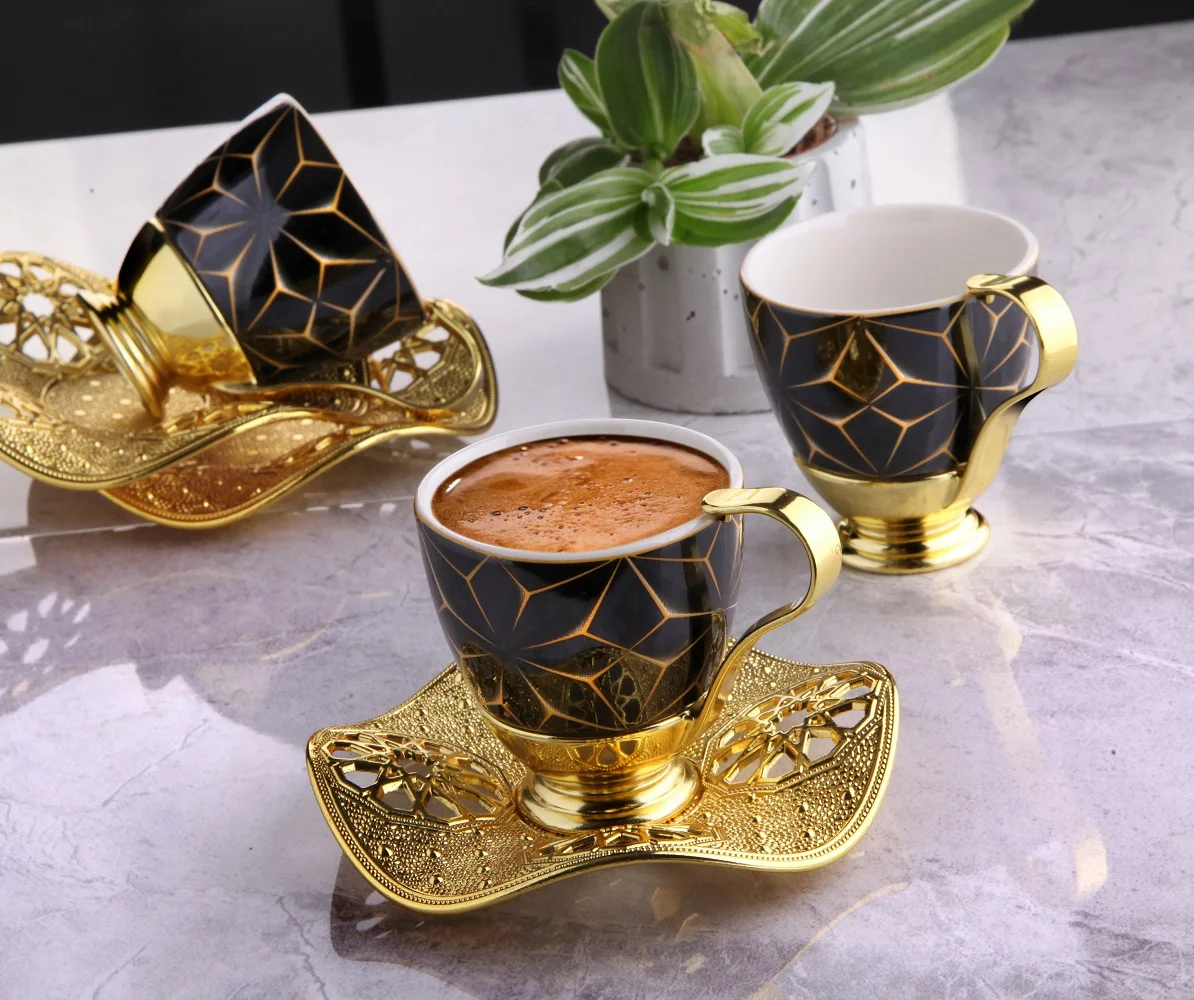 Ni̇sa Coffee Set - Gold Color