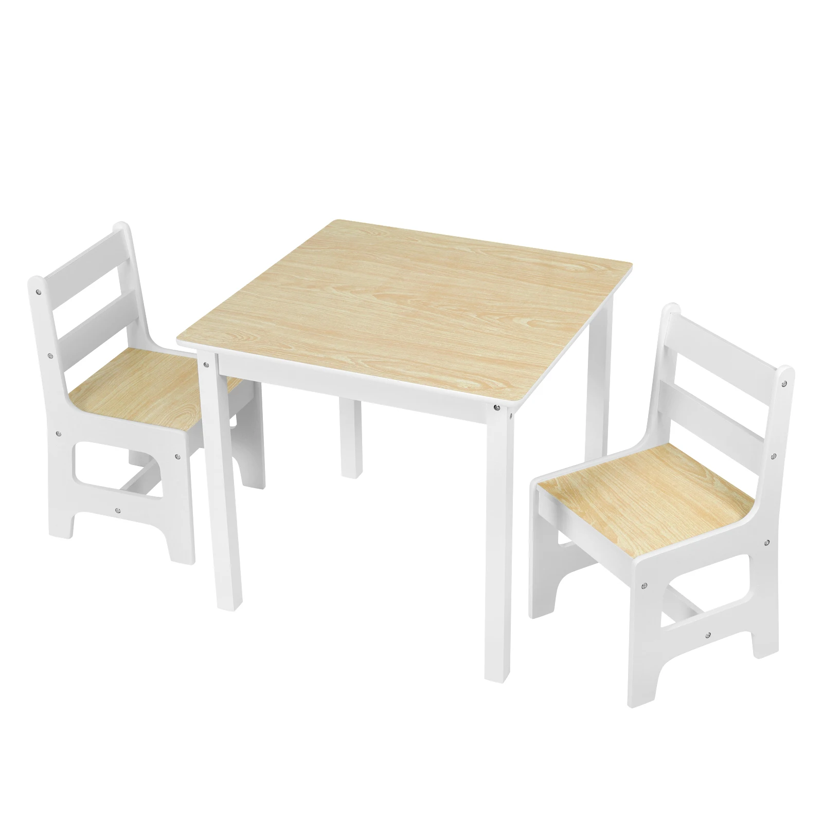 Chaises de table en bois pour tout-petits, table de bureau pour enfants avec 2 chaises, piste ol pour garçons et filles d\'âge alth, activité, jeu de