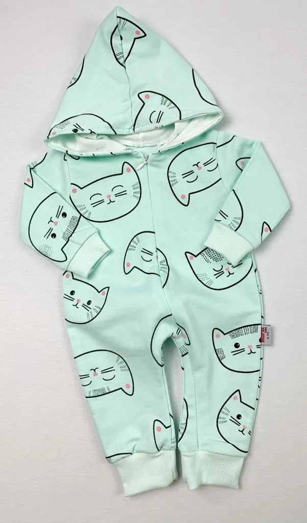 HOODED CAT PRINTED BABY Jumpsuit Baby Set Hooded Sweatshirt Baby Set Baby Clothing Baby Tracksuit Baby Pajamas BABY STYLE