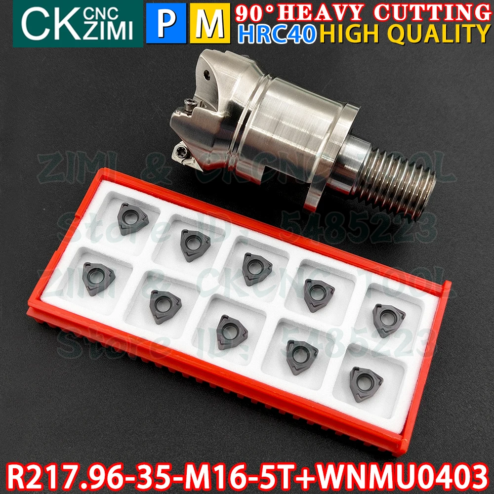 R217.96-35-M16-5T shoulder end mill head Lock tooth type shockproof cutter head Face milling cutter WNMU040308EN Carbide Inserts